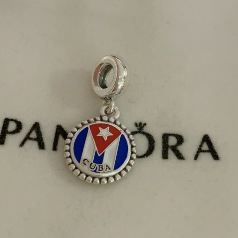Pandora Cuba Flag Exclusive Dangle Charm Pendant /Exclusive Enamel Dangle Charm